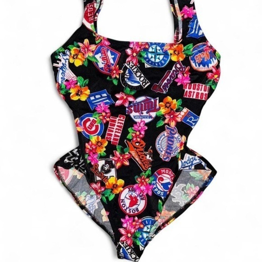 Harbour Casuals MLB Size 12 (8) Major League Baseball One Piece Swim Suit VTG